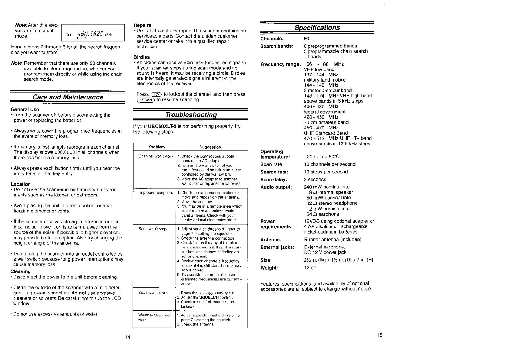 Bedienungsanleitung Uniden UBC 244XLT-24 Bearcat (Seite 24 von 240
