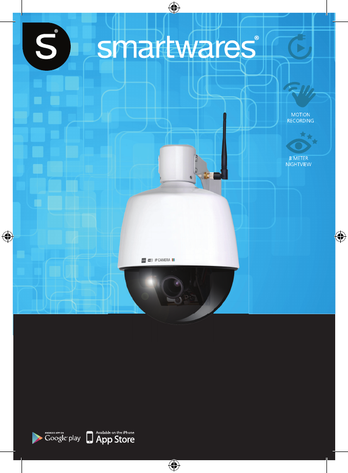 Smartwares C904IP.2 SW WiFi Netzwerk PTZ Dome Kamera mit optischem Zoom 