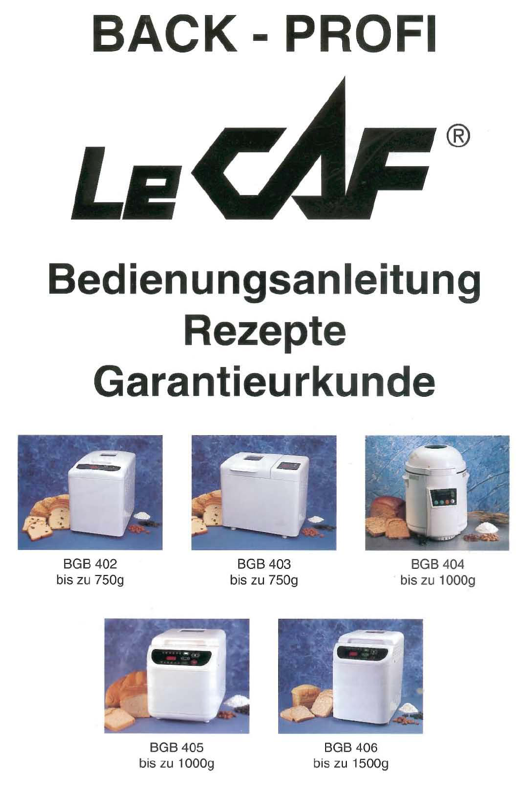Bedienungsanleitung Le Caf Bgb 403 Seite 1 Von 32 Deutsch
