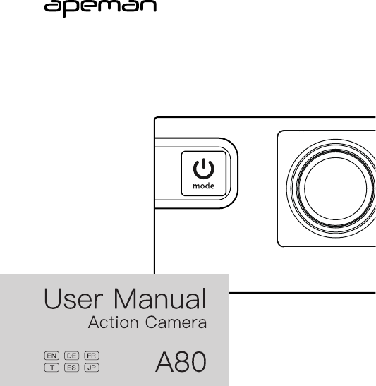 Bedienungsanleitung Apeman A80 - Action camera (Seite 1 von 88